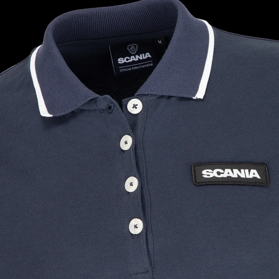 Polo^Scania Damska koszulka z piki z klasycznym wzornictwem w kolorze granatowym