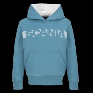 Odzież^Scania Dziecięca bluza z kapturem w jasnoniebieskie paski
