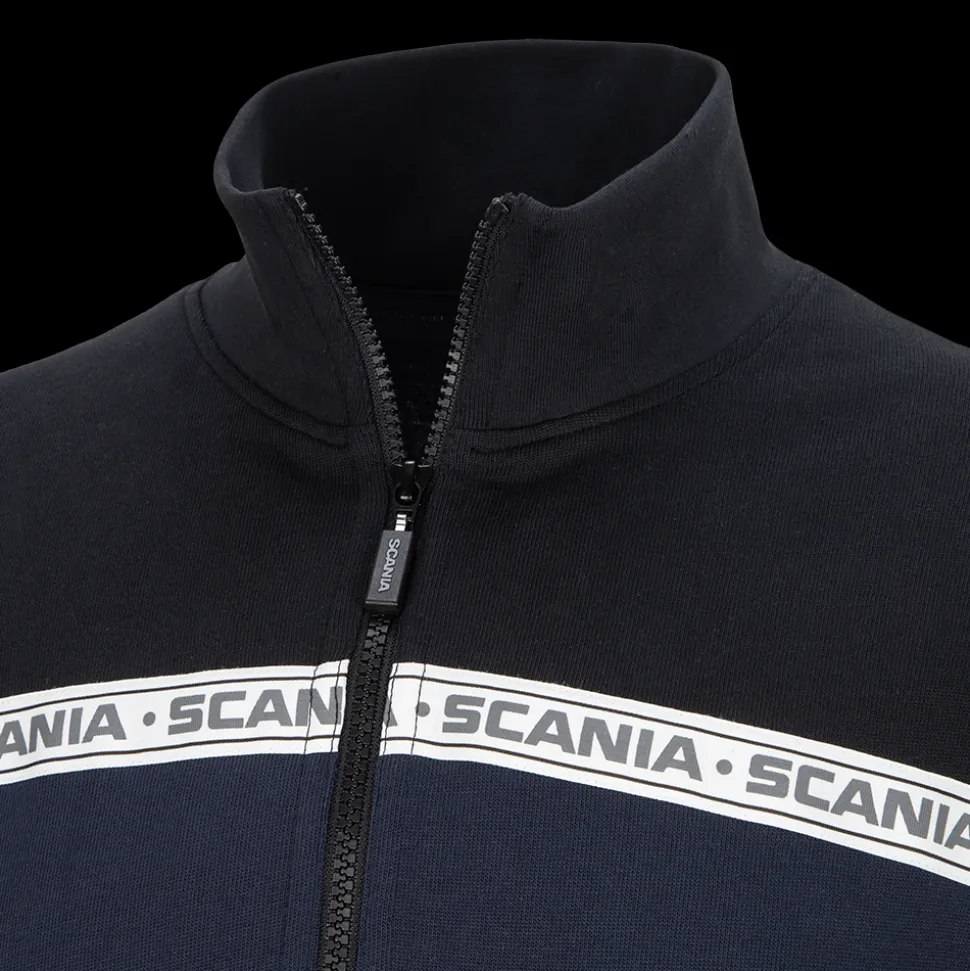 Bluzy & Bluzy Z Kapturem^Scania Męska bluza Duo retro z zamkiem 1/4, kolor granatowy
