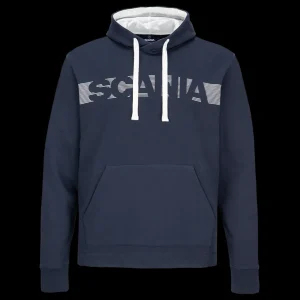 Bluzy & Bluzy Z Kapturem^Scania Męska bluza z kapturem, w paski, kolor granatowy (Navy), swobodny krój
