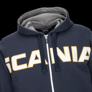 Bluzy & Bluzy Z Kapturem^Scania Męska bluza z kapturem w stylu retro, zapinana na zamek błyskawiczny, z logo