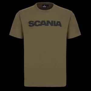 T-shirty^Scania Męski T-shirt Basic, z Wordmark, kolor oliwkowy