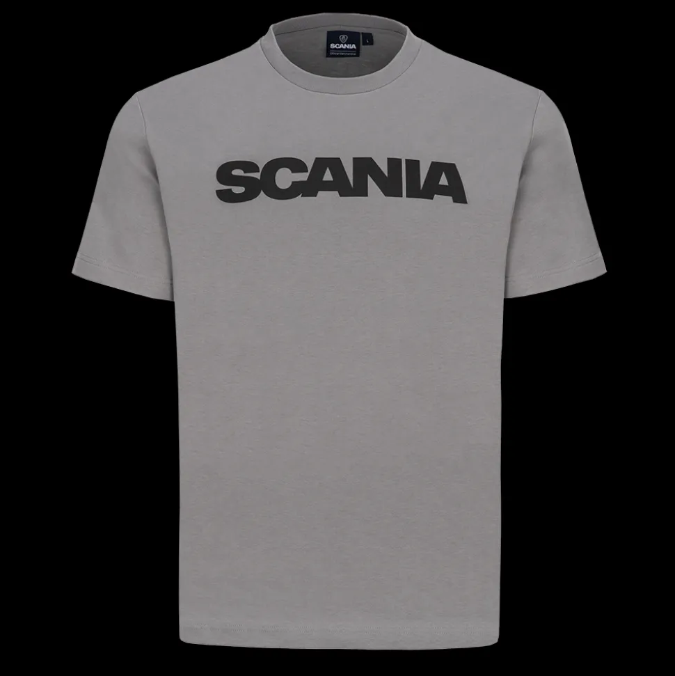 T-shirty^Scania Męski T-shirt Basic, z Wordmark, kolor szary (Stone Grey)