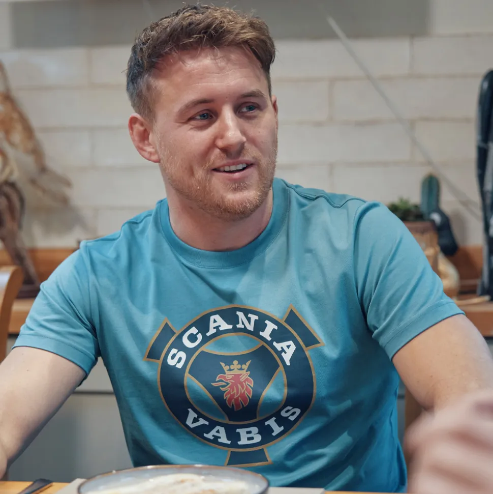 T-shirty^Scania Męski T-shirt Heritage w kolorze jasnoniebieskim