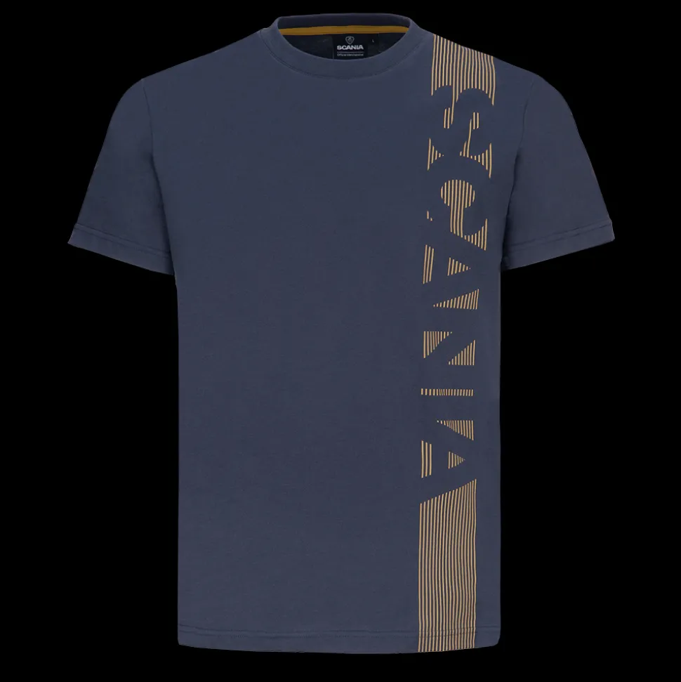 T-shirty^Scania Męski T-shirt w pionowe paski, w kolorze granatowym (Navy)
