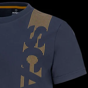 T-shirty^Scania Męski T-shirt w pionowe paski, w kolorze granatowym (Navy)