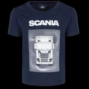 Odzież^Scania T-shirt dziecięcy z nadrukiem ciężarówki, kolor granatowy (navy)
