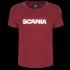 Odzież^Scania T-shirt dziecięcy z napisem w kolorze burgundzkim