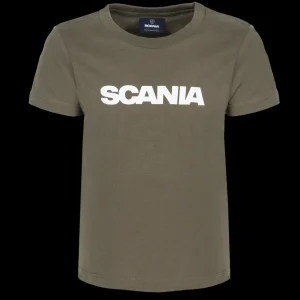 Odzież^Scania T-shirt dziecięcy z napisem w kolorze zielonym