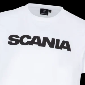 T-shirty^Scania T-shirt męski basic z napisem, biały